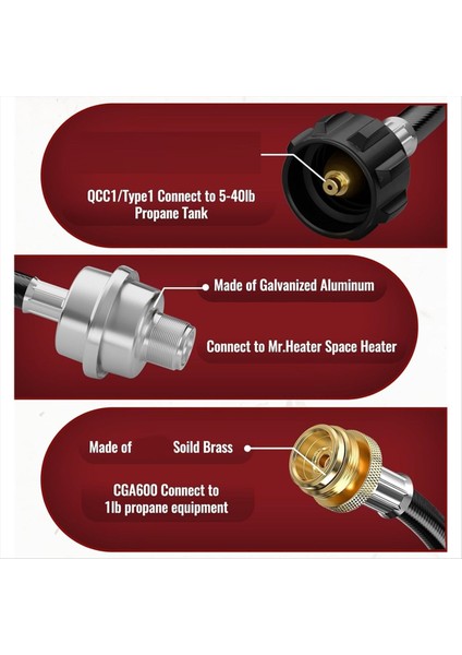 Bay Isıtıcı Buddy Taşınabilir Buddy ve Weber Q Coleman Izgara Için 6ft Propan Adaptör Hortumlu Propan Yakıt Filtresi (Yurt Dışından) modelleri