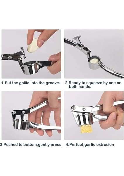Profesyonel Mutfak Sarımsak Ezici, Paslanmaz Çelik, Gümüş, Sarımsak Doğrayıcı, Temizlik Dostu indirimleri
