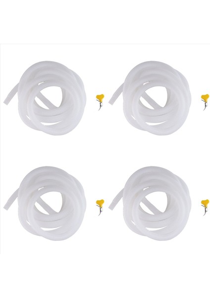 4x Nem Alma Cihazı Tahliye Hortumu 13FT Esnek Tahliye Hortumu Kesilebilir Kauçuk Adaptör ve Bağlantı Kelepçe Hortumunun Değiştirilmesi (Yurt Dışından)