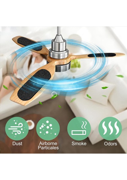 20 Adet Tavan Vantilatörü Kanat Filtreleri Aktif Hindistan Cevizi Karbon Kolay Yapışan Tavan Vantilatörü Kanat Filtreleri Hava Temizleme Ev Için (Yurt Dışından) modelleri