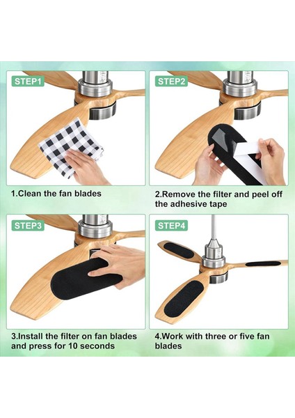 20 Adet Tavan Vantilatörü Kanat Filtreleri Aktif Hindistan Cevizi Karbon Kolay Yapışan Tavan Vantilatörü Kanat Filtreleri Hava Temizleme Ev Için (Yurt Dışından) fırsatları