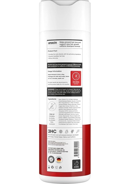 Bitkisel, Parfümsüz, Tuzsuz Sülfatsız Şampuan Saç Dökülmesine Karşı Etkili (Anti Hairloss) 250ML fiyatları