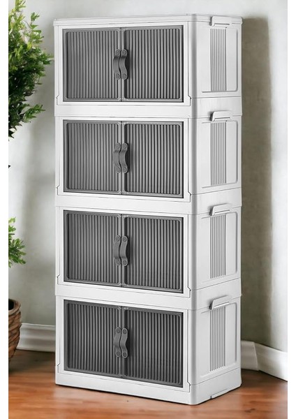 Çok Amaçlı Istiflenebilir Kapaklı Demonte Mutfak Salon Banyo Mutfak Düzenleyici Dolap (Beyaz) fiyatları