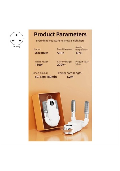 Yeni Akıllı Dokunmatik Ekran Ayakkabı Kurutucu Hızlı Isıtma Sterilizasyon Isıtıcı Çorap Kurutucu Sıcak Hava Koku Gici Nem Alma Cihazı Ingiltere Tak (Yurt Dışından) fiyatları