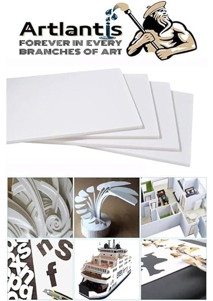 Maket Kartonu Beyaz Fotoblok 5 mm 50X70 cm 5 Adet Hobi Sanat Okul Köpüklü Straforlu Maket Kartonu fırsatları