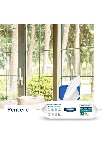 Fresh Deepfresh Iz Bırakmaz Yüzey Temizleme Havlusu, Karbonat & Beyaz Sirke, Beyaz Sabun Kokulu (100 Yaprak) indirimleri