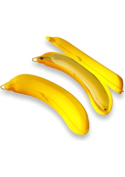 Muz Şeklinde Saklama Kabı, Çocuk Kahvaltı Beslenme Koyma Kutusu Öğrenci Okul Piknik Kamp Muzluk (2 Adet)