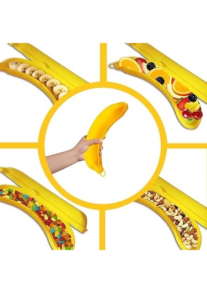 Muz Şeklinde Saklama Kabı, Çocuk Kahvaltı Beslenme Koyma Kutusu Öğrenci Okul Piknik Kamp Muzluk (2 Adet) indirimleri