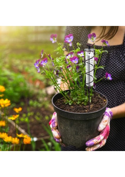 7l Kapasite Cam Spiral Yağmur Göstergesi Dökme Demir Kuş Asma Yağmur Göstergesi Metal Çerçeveli Bahçe Yağmur Suyu Ölçer (Yurt Dışından)