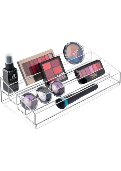 Tiered Cosmetics & Oje Düzenleyici, The Clarity Collection, 33 x 16,5 Cm, 8,8 Cm, Şeffaf indirimleri