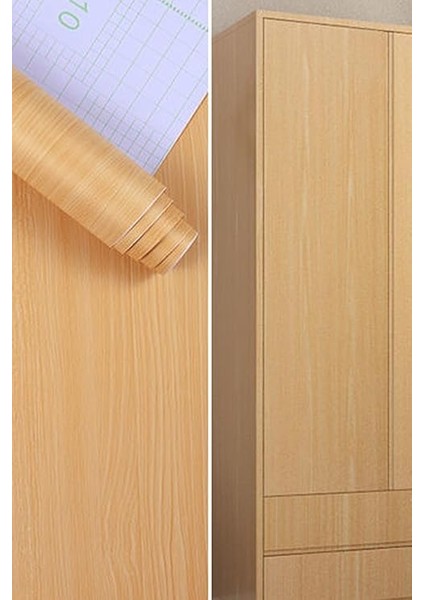 Şık Ahşap Görünümlü Yapışkanlı Folyo Tezgah Dolap Mobilya Kaplama Folyosu 5 Metre x 60 cm 1450 fiyatları