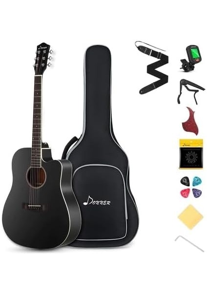 Dag-1cb Cutaway Akustik Gitar Seti (Siyah)