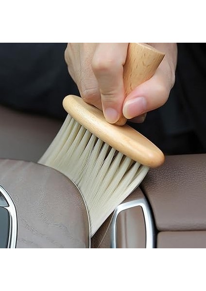 Araba Için Ahşap Saplı Yumuşak Kıl Fırça Detaylı Toz Alma Temizleme Fırçası indirimleri
