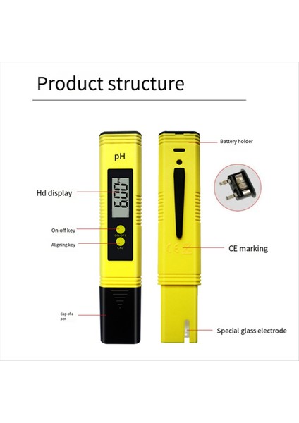 Sarı Ph Değer Testi Kalemi Ph Test Cihazı 0 01 Yüksek Hassasiyetli Su Kalitesi Test Cihazı Ölçüm Aralığı 0-14 Ph (Yurt Dışından) modelleri