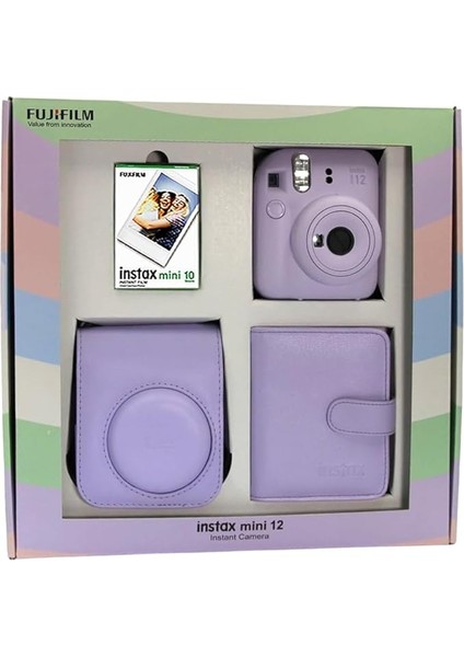 Instax Mini 12 Fotoğraf Makinesi Bundle Box (Lila)