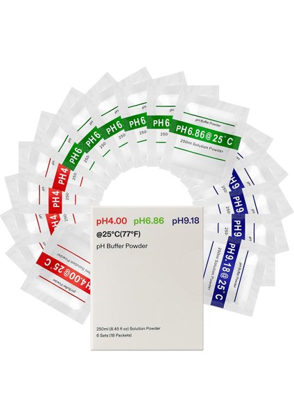 18 Paket Ph Metre Tampon Çözeltisi Tozu Ph 6 86/4 00/9 18 Hassas ve Kolay Ph Test Cihazı Kalibrasyonu Için Ph Tampon Tozu (Yurt Dışından)