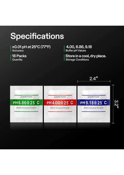 18 Paket Ph Metre Tampon Çözeltisi Tozu Ph 6 86/4 00/9 18 Hassas ve Kolay Ph Test Cihazı Kalibrasyonu Için Ph Tampon Tozu (Yurt Dışından) fiyatları