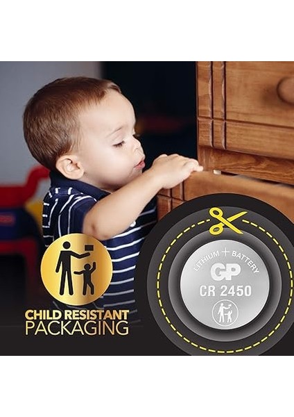 Batteries CR2450 2450 Boy Lityum Düğme Pil, 3 Volt, 5'li Kart fırsatları