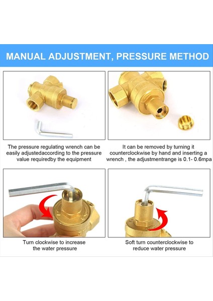 Su Basıncı Regülatörü 3/4in Gösterge Ayarlanabilir Su Basıncı Azalma Valfi Su Basıncı Regülatörü DN20 (Yurt Dışından) indirimleri