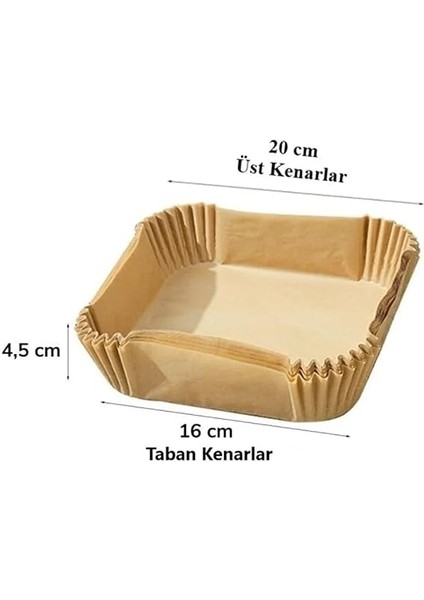 Airfryer Pişirme Kağıdı, Fritöz Yağlı Kağıdı,pişirme Kağıdı, Yanmaz Kağıt Xl 50 Adet Büyük (Kare) modelleri