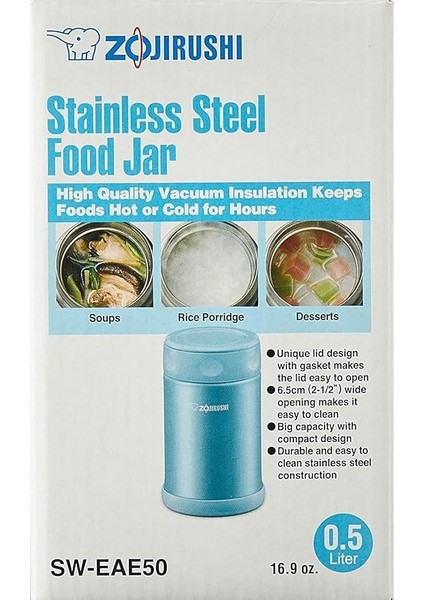 SW-EAE50 Vakumlu Paslanmaz Çelik Yemek Termosu Kabı 0.5l Su Mavisi indirimleri