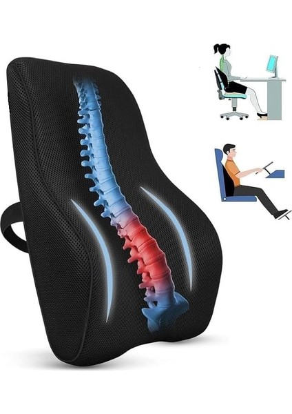 Ortopedik Bel Sırt Minderi Sandalye Ofis Bel Minderi Bel Destek Yastığı