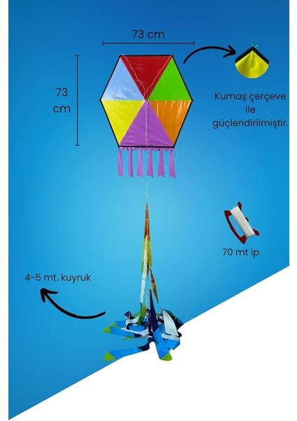 Çerçeveli Altıgen Uçurtma - Karmarenk fırsatları