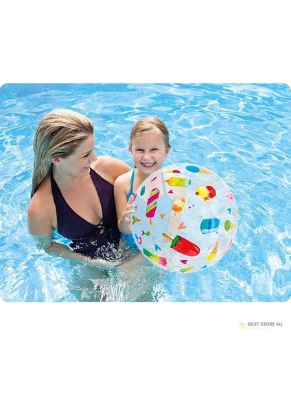 Şeffaf Sevimli Desenli Top 51 cm fiyatları