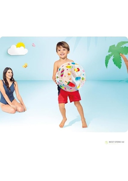 Şeffaf Sevimli Desenli Top 51 cm fırsatları