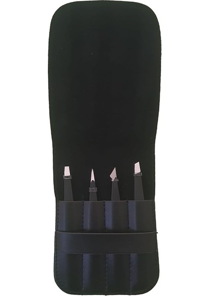 Deri Çantalı 4'lü Paslanmaz Çelik Cımbız Seti - Siyah/siyah TWZSET4001 fiyatları