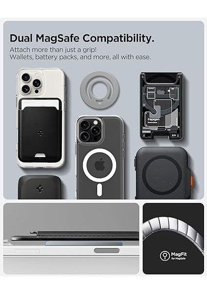 Magfit Dual Pop iPhone Için Manyetik Telefon Tutucu Magsafe Özellikli Ring Gray OM105 - AMP08887 modelleri