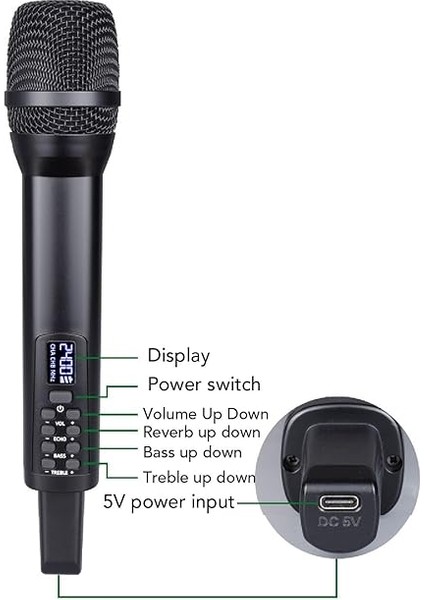 El Mikrofonu, Sahne Performansı Karaoke Için Taşınabilir Profesyonel Şarj Edilebilir Bluetooth Mikrofon modelleri