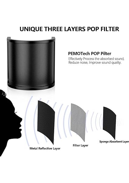 Mikrofon Pop Filtresi, [yükseltilmiş Üç Katman] Mikrofon Pop Filtresi, Mikrofon Ön Cam Kapağı, Ses Kaydı Için El Mikrofon Kalkanı Maskesi, Youtube Videoları, Akış fiyatları