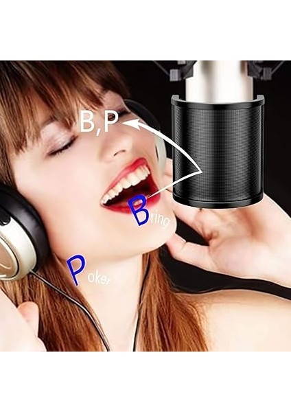 Mikrofon Pop Filtresi, [yükseltilmiş Üç Katman] Mikrofon Pop Filtresi, Mikrofon Ön Cam Kapağı, Ses Kaydı Için El Mikrofon Kalkanı Maskesi, Youtube Videoları, Akış indirimleri