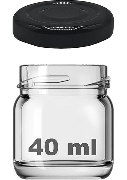 40 ml Farklı Boyutlarda Kavanoz 40 cc Konserve Metal Kapaklı Cam Kavanoz 6 Adet (Şeffaf, 40 Cc) fırsatları