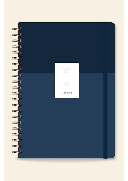 20X28 Spiralli Sert Kapak Lastikli Kareli Not Defteri Lacivert indirimleri