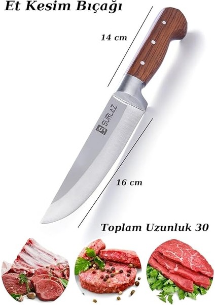 Handmade Kasap Kurban Serisi Bıçak Seti Et Sebze Yüzme Sıyırma Bıçak Mutfak Sürmene Bıçağı 4'lü fiyatları