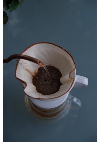 Adet) "çift Katlı" V-60.4 Yıkanabilir, Kumaş, Organik Kahve Filtresi, AĞARTILMAMIŞ%100 Ham Pamuk - Ekolojik Filtre (2 Adet)