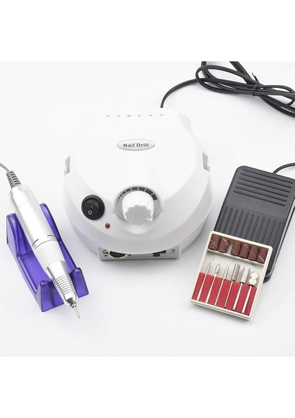 Manikür Pedikür Makinesi Profesyonel 30000 Rpm Elektrikli Freze Tırnak Parlatıcı Törpü 3 Farklı Renk Seçeneği Nail Drill Parlatma Şekil Verme Çok Işlevli Kullanım F601 (Beyaz)