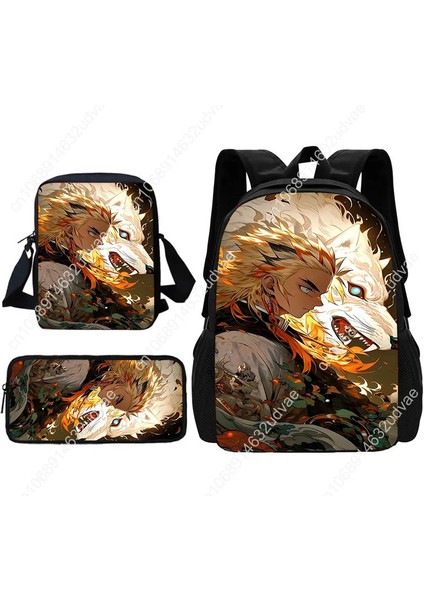 Demon Slayer ： Kimetsu No Yaiba Çocuk Okulu Sırt Çantası Omuz Çantası Kalem Çantaları Erkek Kızlar Için Okul Çantaları En Iyi Hediye Renk: TZ-213HJJ45A6 (Yurt Dışından)