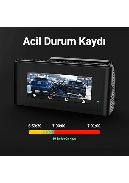 D11 2 Kameralı Ön/arka 4K+1080P Sony Starvıs Sensörlü Yapay Zeka Destekli Wi-Fi Gps'li Araç Kamerası fırsatları