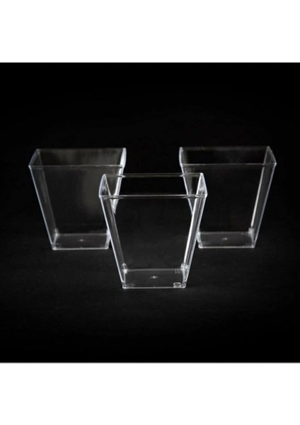 Kristal Mika Ekstra Sert Plastik Prizma Kübik Kase 200 cc 25