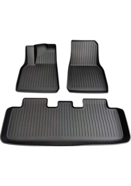 Set) Tesla Model Y Için T Parts Model Y 3D Havuzlu Paspas Seti, Tesla Model Y (2020-2024) Araç Içi 3'lü Set Paspas Takımı, Kaydırmaz Kırılmaz Tpe Malzeme