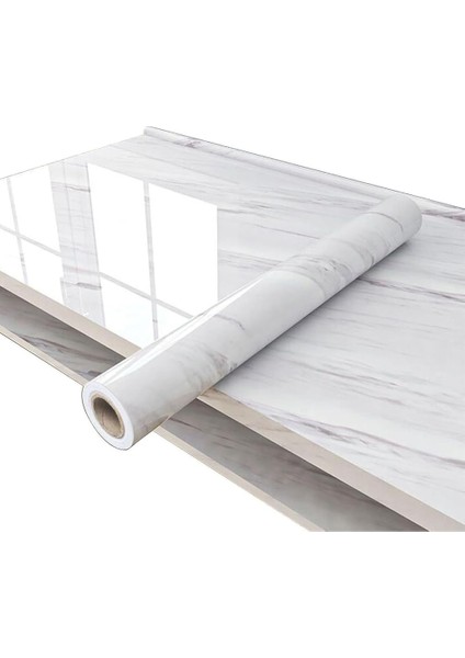 Suya Dayanıklı Mermer Desenli 5mt x 60CM Mutfak Tezgah Dolap Lavabo Yapışkanlı Folyo Kaplama Kağıdı