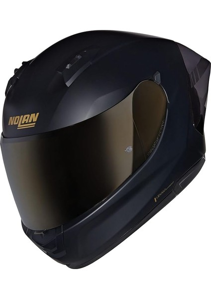 N60-6 Sport Aureo Mat Siyah Altın Cam Kapalı Motosiklet Kaskı 331 L