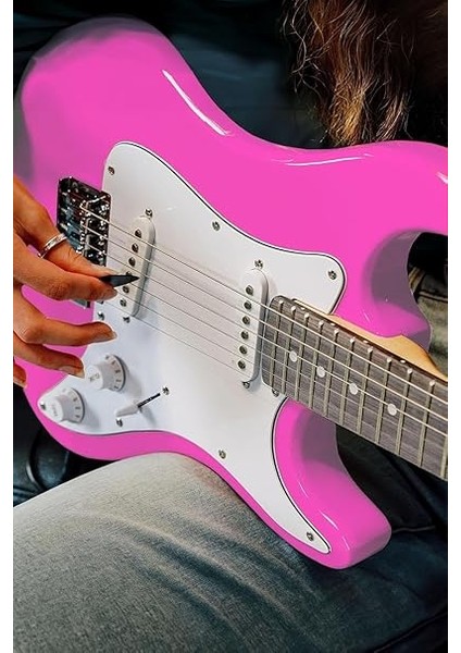 CEG-36PK 8-12 Yaş Çocuklar Için Amfili Full 3/4 36 Inç Elektro Gitar Seti Pembe modelleri