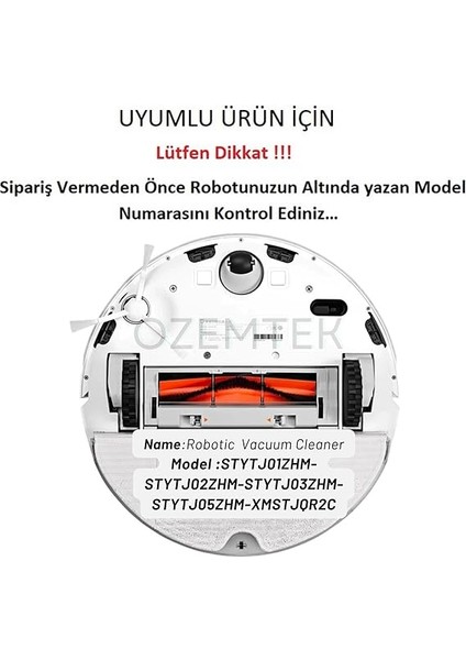 Yenileme Seti 7 Parça Mi Mijia 1c Robot Vacuum Mop 2c ile Vacuum Mop Mop Pro 2+ Uyumlu Yedek Parça Seti 7 Adet modelleri