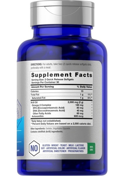 Krill Oil 2000MG | 60 Softgels | With Astaxantin | Omega-3, Epa/dha fiyatları
