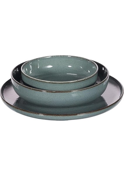 Porselen Moderna 12 Parça 4 Kişilik Yemek Takımı Mavi fırsatları