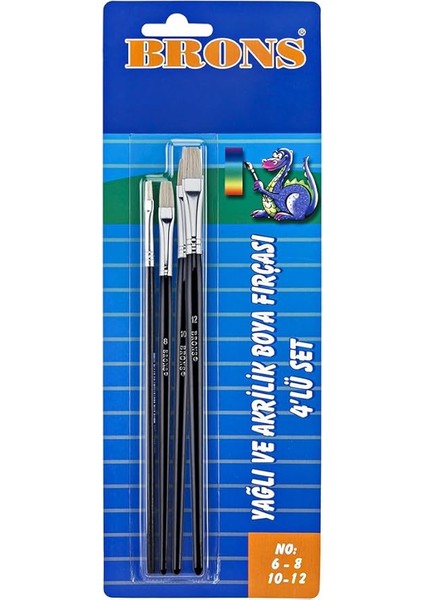 Yağli ve Akrilik Boya Firça Seti 4 Lü BR-522